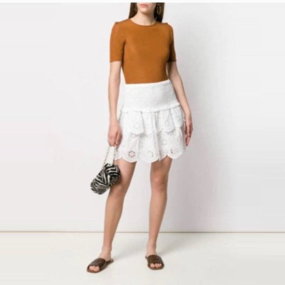 M Michael Kors white lace silver studs skirt M